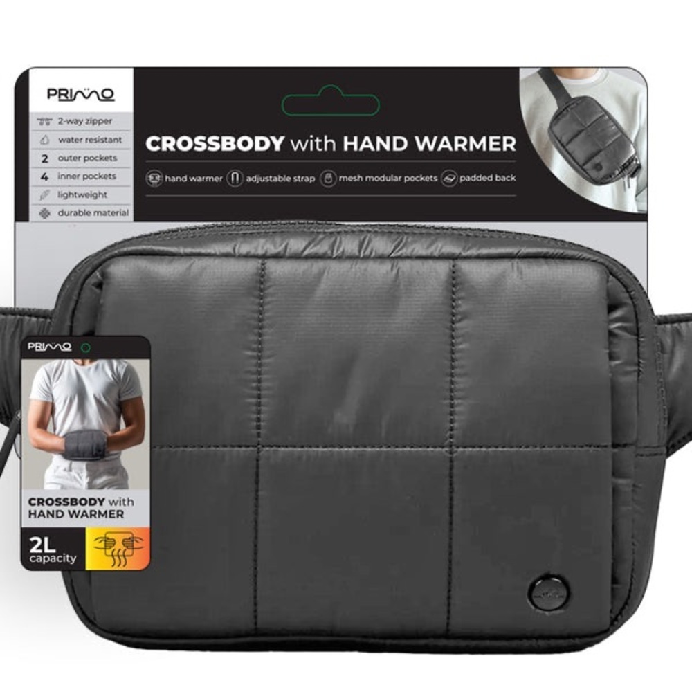 PRIMO Men's Black Belt Bag with Hand Warmer